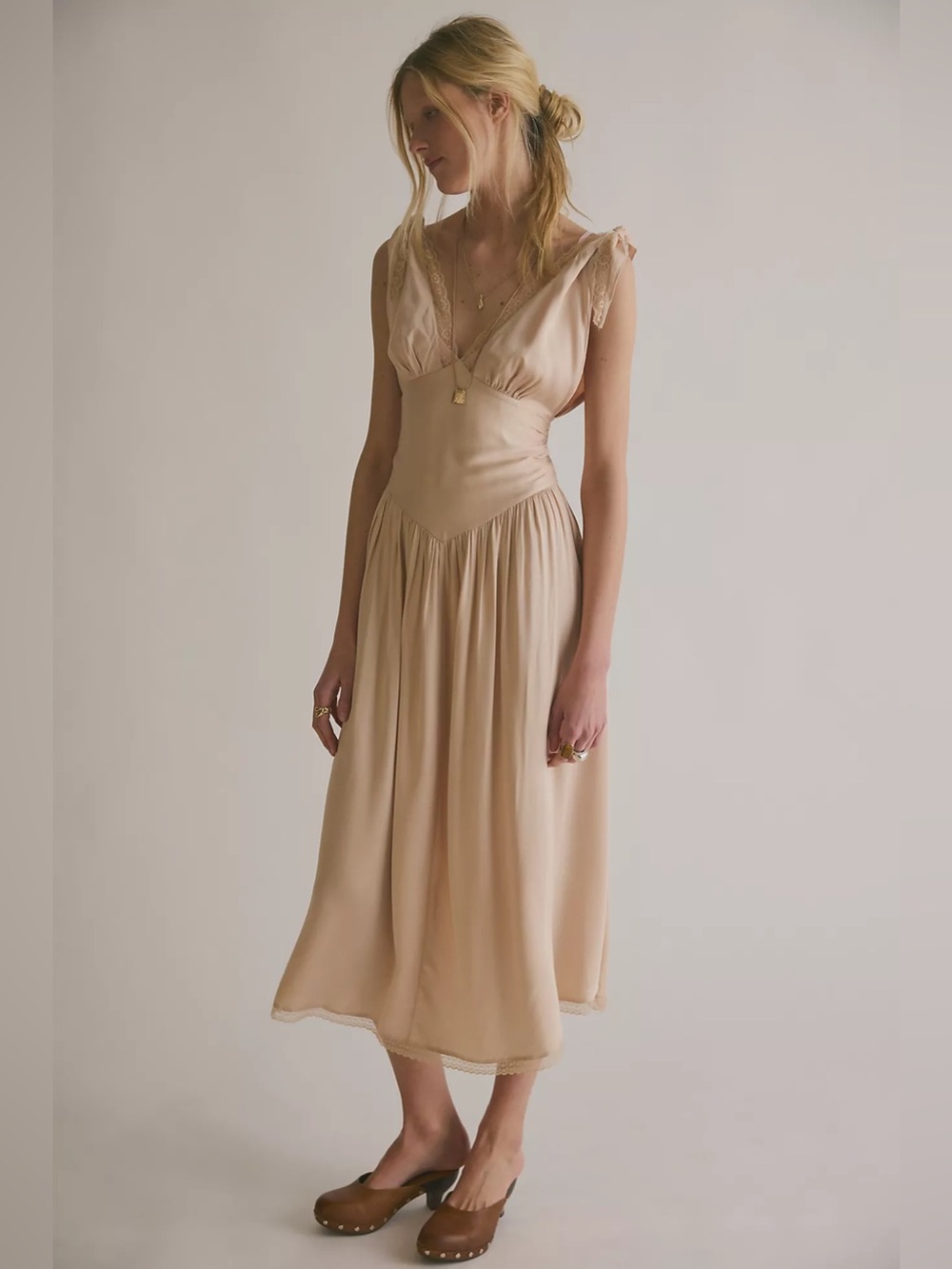 NWT Free People FP One Phoenix Satin Slip Balletcore Vintage Midi Dress